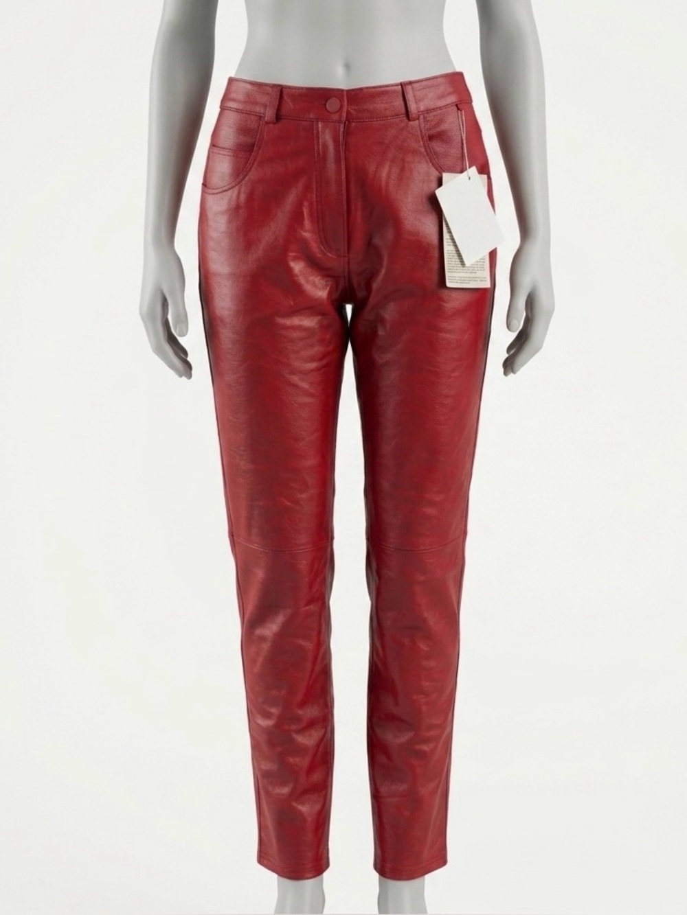 Vintage Metrostyle Red Leather Pants NWT Size 8P Petite